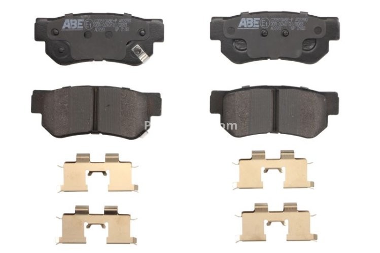 Set plăcuțe frână ABE, spate ,pentru: HYUNDAI ELANTRA III, ELANTRA IV, ELANTRA V, GETZ, GRANDEUR, HIGHWAY, I30, MATRIX, S, SANTA FÉ I, SONATA III, SONATA IV, SONATA V, SONATA VI 1.1-3.8 03.90-