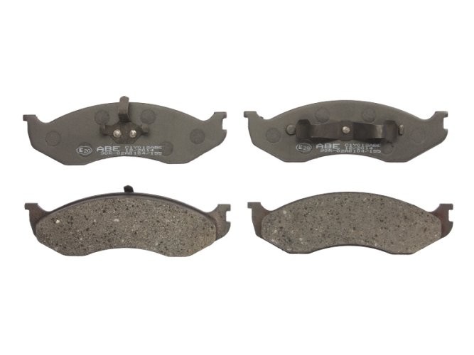 Set plăcuțe frână ABE, față ,pentru: JEEP CHEROKEE, COMANCHE, GRAND CHEROKEE I, WRANGLER I, WRANGLER II; KIA CARNIVAL I, CARNIVAL II 2.1D-5.9 10.84-04.07
