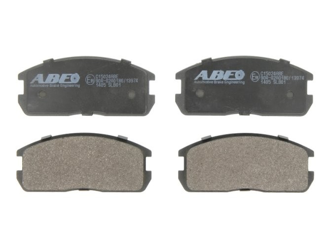Set plăcuțe frână ABE, față ,pentru: MITSUBISHI COLT II, COLT III, ECLIPSE, ECLIPSE II, ECLIPSE III, L 300 / DELICA II, L 300 III, L200, LANCER III, LANCER IV, LANCER V 1.2-3.0 03.79-06.06