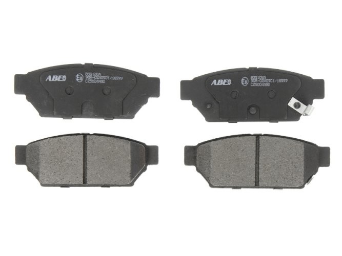 Set plăcuțe frână ABE, spate ,pentru: MITSUBISHI CARISMA, COLT IV, COLT V, COLT VI, LANCER IV, LANCER V, LANCER VI, LANCER VII, MIRAGE I, MIRAGE IV, MIRAGE V 1.3-2.0D 03.79-06.12