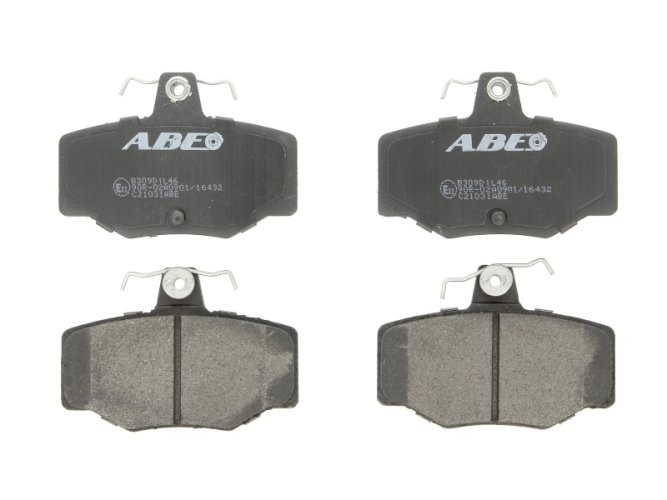 Set plăcuțe frână ABE, spate ,pentru: NISSAN ALMERA I, ALMERA II, ALMERA TINO, PRIMERA, PULSAR, SUNNY III, TEANA III 1.5-3.5 06.90-