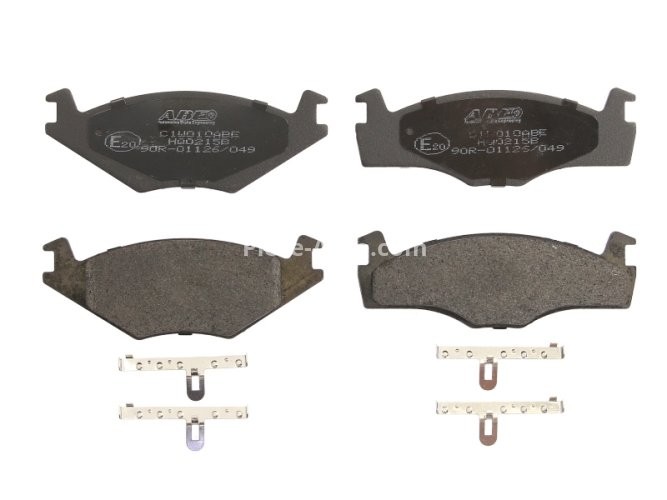 Set plăcuțe frână ABE, față ,pentru: SEAT CORDOBA, IBIZA II; VW GOLF I, GOLF II, JETTA I, JETTA II, PASSAT B1, PASSAT B2, POLO, POLO III CLASSIC, SANTANA, SAVEIRO I, SCIROCCO 1.3-2.2 05.73-09.02