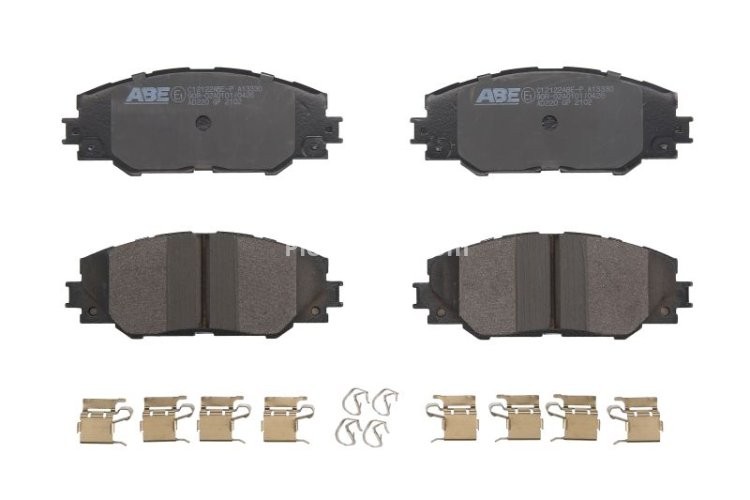 Set plăcuțe frână ABE, față ,pentru: TOYOTA ALLION II, AURIS, CAMRY, COROLLA, MARK X ZIO I, MIRAI, NOAH/VOXY, PREMIO, PRIUS C, PRIUS PLUS, RACTIS, RAV 4 III 1.0-Electric 09.05-