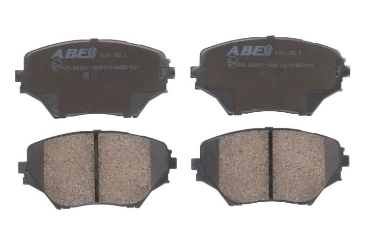 Set plăcuțe frână ABE, față ,pentru: TOYOTA CALDINA, CAMRY, CHASER, CORONA, CRESTA V, GAIA, MARK II, MARK II VIII, MARK X ZIO I, PICNIC, PLATZ, RAV 4 I, RAV 4 II, VISTA / CAMRY 1.0-2.5 02.92-