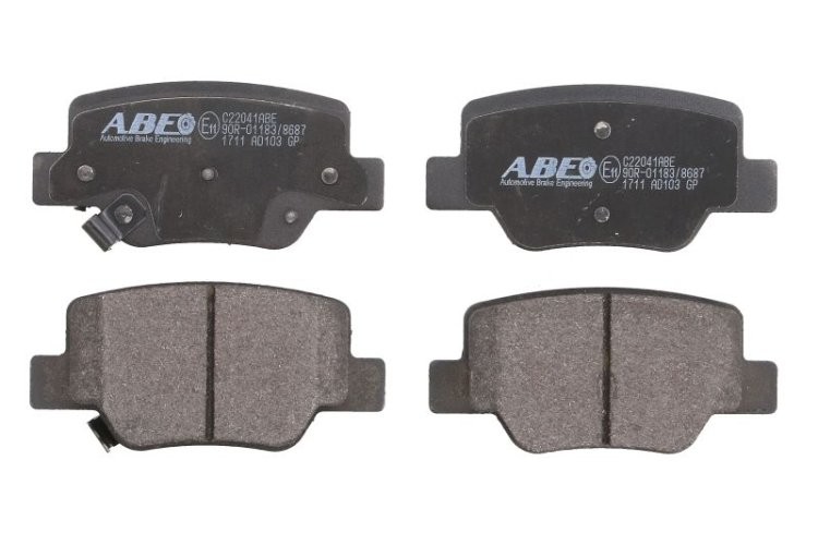 Set plăcuțe frână ABE, spate ,pentru: TOYOTA VERSO 1.6-2.2D 04.09-08.18