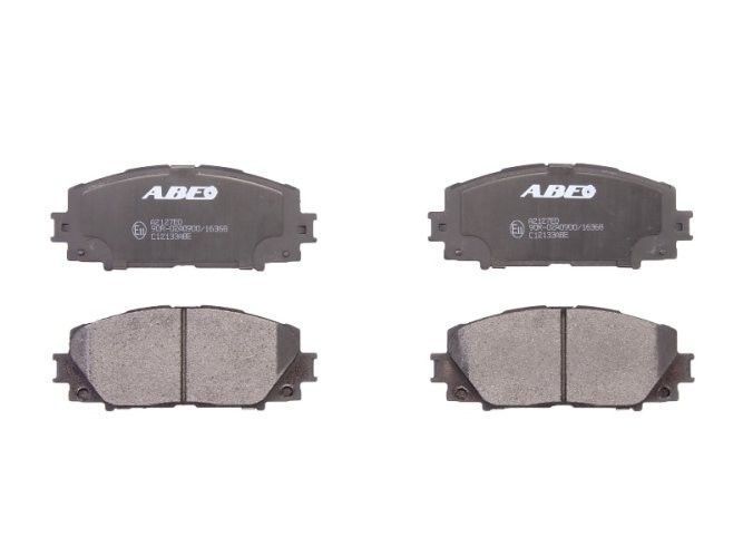 Set plăcuțe frână ABE, față ,pentru: TOYOTA ALLION II, COROLLA, PREMIO, PRIUS, PRIUS C, PRIUS PHV, RACTIS, VERSO S, YARIS, YARIS / VIOS 1.0-1.8H 09.05-