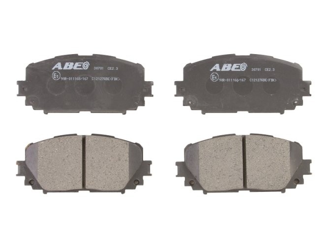 Set plăcuțe frână ABE, față ,pentru: TOYOTA ALLION I, ALLION II, AURIS, BB I, CHASER, COROLLA, IST, MARK II VI, NOAH/VOXY, OPA, PORTE I, PREMIO, PRIUS, PRIUS C, PROBOX / SUCCEED 1.0-3.5 08.88-