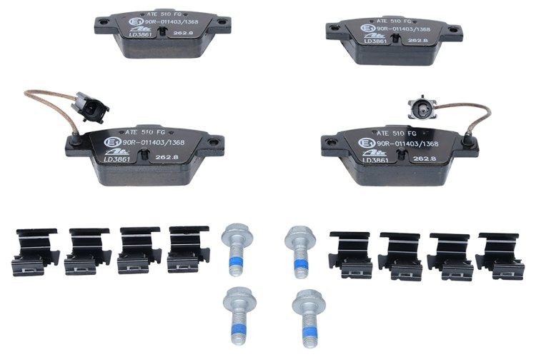 Set plăcuțe frână ATE din ceramică, spate , pentru: ALFA ROMEO MITO; FIAT BRAVO II, MULTIPLA, STILO; LANCIA DELTA III 0.9-2.4 04.99-10.18