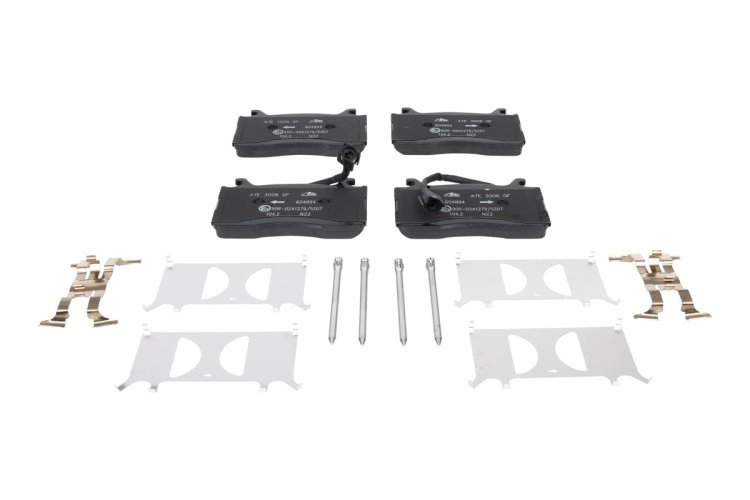Set plăcuțe frână ATE, față (cu accesorii), pentru: ALFA ROMEO GIULIA, STELVIO 2.0/2.2D 10.15-