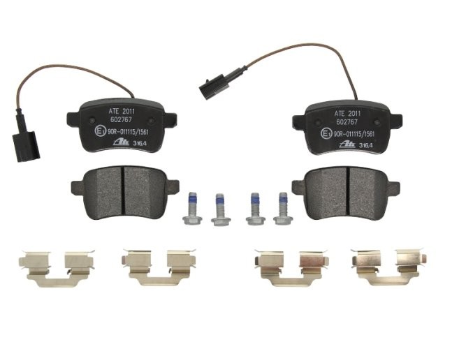 Set plăcuțe frână ATE, spate  (cu accesorii; cu șuruburi ghidare etrier), pentru: ALFA ROMEO GIULIETTA, GIULIETTA/HATCHBACK 1.4-2.0D 04.10-12.20