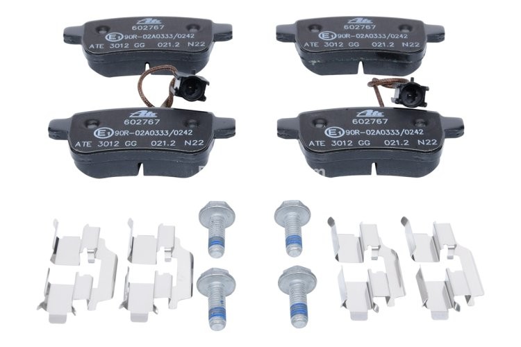Set plăcuțe frână ATE, spate  (cu accesorii; cu șuruburi ghidare etrier), pentru: ALFA ROMEO GIULIETTA, GIULIETTA/HATCHBACK 1.4-2.0D 04.10-12.20