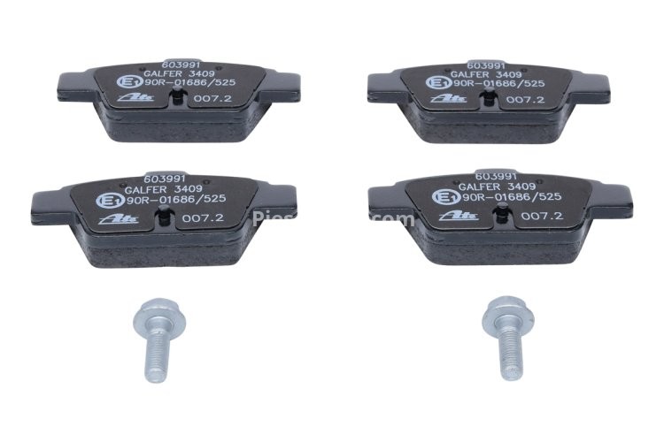 Set plăcuțe frână ATE, spate  (cu șuruburi ghidare etrier), pentru: ALFA ROMEO MITO; FIAT BRAVO II, MULTIPLA, STILO; LANCIA DELTA III 0.9-2.4 04.99-10.18