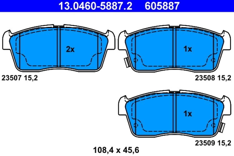 Set plăcuțe frână ATE, față , pentru: DAIHATSU COPEN, CUORE VII, SIRION, YRV; NISSAN PIXO; SUBARU JUSTY IV; SUZUKI ALTO VII, CARRY, CELERIO, IGNIS I, IGNIS II 0.7-1.5 03.00-