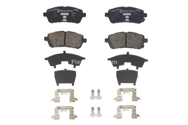 Set plăcuțe frână ATE, față , pentru: DAIHATSU MATERIA, SIRION; FORD FIESTA VI; MAZDA 2; SUBARU JUSTY IV; SUZUKI BALENO, SWIFT IV, SWIFT V 1.0-1.6D 01.05-