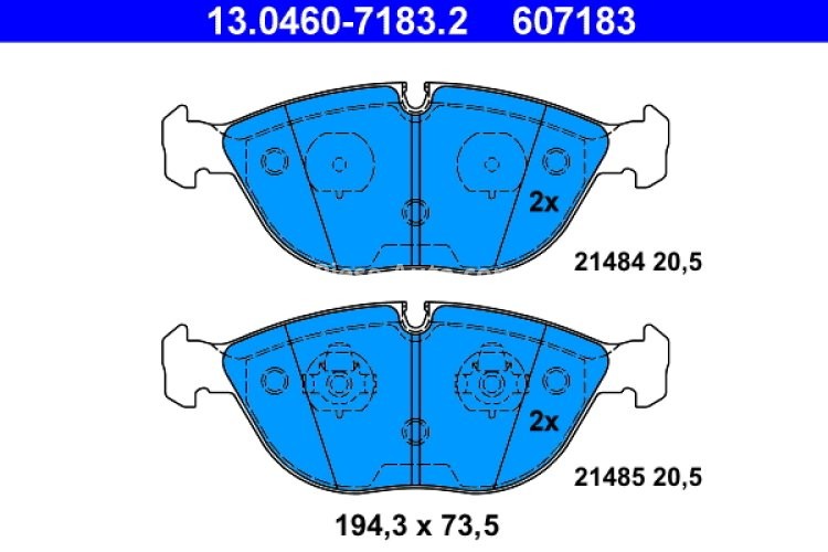 Set plăcuțe frână ATE, față , pentru: MERCEDES C T-MODEL (S202), C (W202), CLK (A208), CLK (C208), E T-MODEL (S210), E T-MODEL (S211), E (W210), E (W211), S (W220), SLK (R170) 2.7-6.8 11.94-