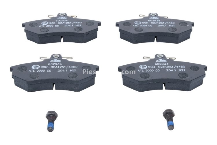 Set plăcuțe frână ATE, față (cu șuruburi ghidare etrier), pentru: AUDI 100 C2, 200 C2, 80 B2, 80 B3, 80 B4, 90 B3, A4 B5, CABRIOLET B3, COUPE B3, QUATTRO 1.6-2.6 03.77-
