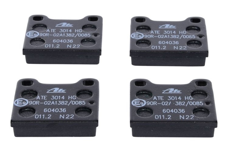 Set plăcuțe frână ATE, spate  , pentru: MERCEDES 123 (C123), 123 T-MODEL (S123), 123 (W123), /8 (W114), /8 (W115), CABRIOLET (W111, W112), HECKFLOSSE (W111, W112), S (C126) 1.0-6.8 02.61-12.94