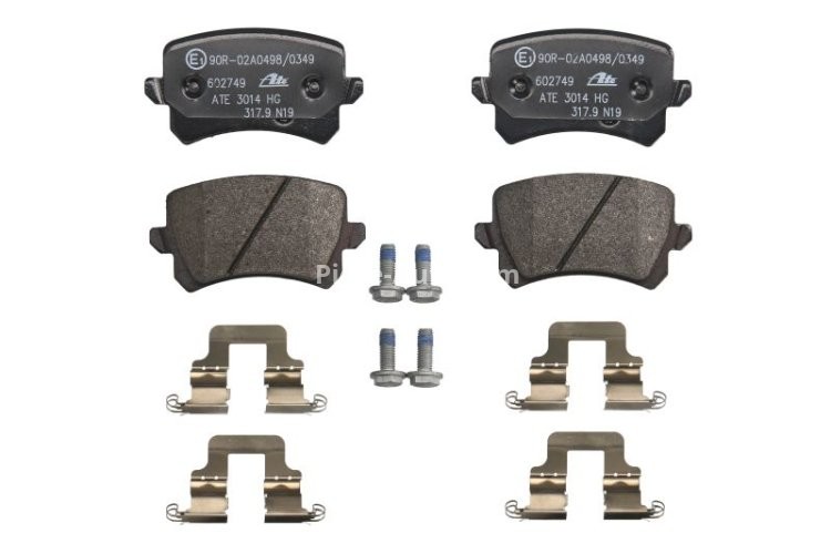 Set plăcuțe frână ATE, spate  (pentru discuri neventilate), pentru: AUDI A3, A4 B6, A4 B7, A6 ALLROAD C6, A6 C6, Q3, TT; SEAT ALHAMBRA, ALTEA, EXEO, EXEO ST, LEON, TOLEDO III 1.2-Electric 02.98-
