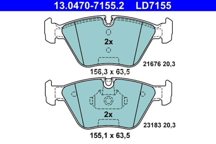 Set plăcuțe frână ATE din ceramică, față , pentru: BMW 3 (E46), X3 (E83), Z4 (E85), Z4 (E86); MG MG ZT, MG ZT- T 2.0-4.6 10.99-12.11
