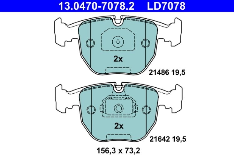 Set plăcuțe frână ATE din ceramică, față , pentru: BMW 5 (E39), 7 (E38), X3 (E83), X5 (E53) 2.0-4.4 03.94-08.11