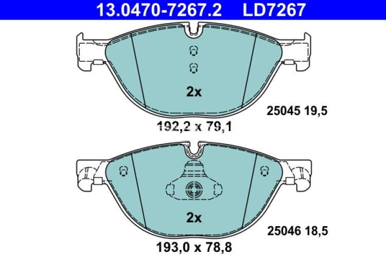 Set plăcuțe frână ATE din ceramică, față , pentru: BMW 5 (F10), 5 (F11), 5 GRAN TURISMO (F07), 7 (F01, F02, F03, F04) 2.0-3.0D 02.08-02.17