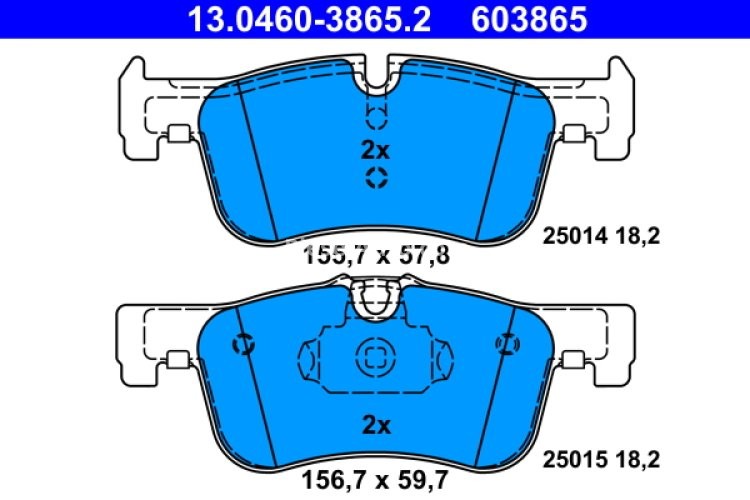 Set plăcuțe frână ATE, față , pentru: BMW 1 (F20), 1 (F21), 2 (F22, F87), 2 (F23) 1.5-2.0D 07.11-