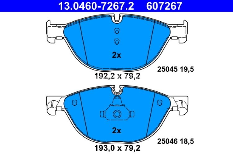 Set plăcuțe frână ATE, față , pentru: BMW 5 (F10), 5 (F11), 5 GRAN TURISMO (F07), 6 (F12), 6 (F13), 6 GRAN COUPE (F06), 7 (F01, F02, F03, F04) 2.0-4.4H 02.08-10.18