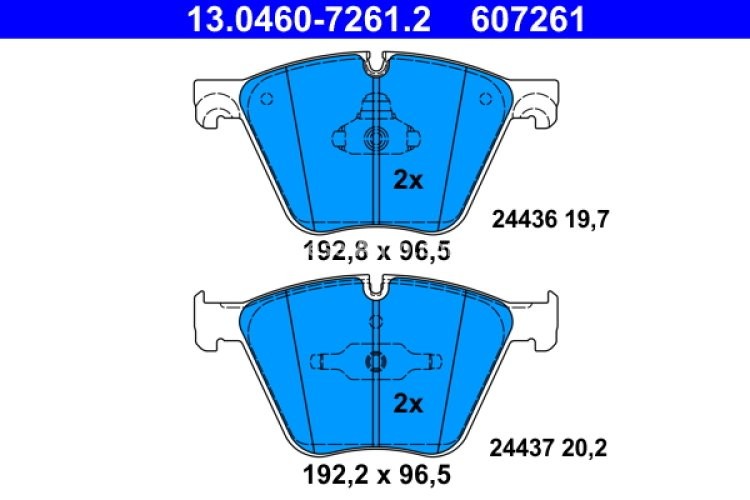 Set plăcuțe frână ATE, față , pentru: BMW 5 GRAN TURISMO (F07), 7 (F01, F02, F03, F04), X5 (E70), X5 (F15, F85), X6 (E71, E72), X6 (F16, F86) 3.0D-6.0 10.07-07.19