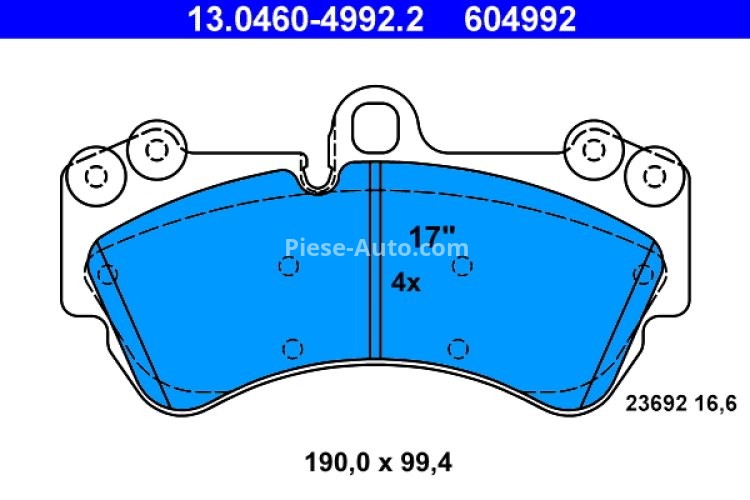 Set plăcuțe frână ATE, față , pentru: MERCEDES G (W463); CHEVROLET CORVETTE; PORSCHE CAYENNE; VW TOUAREG 2.5D-6.2 09.02-