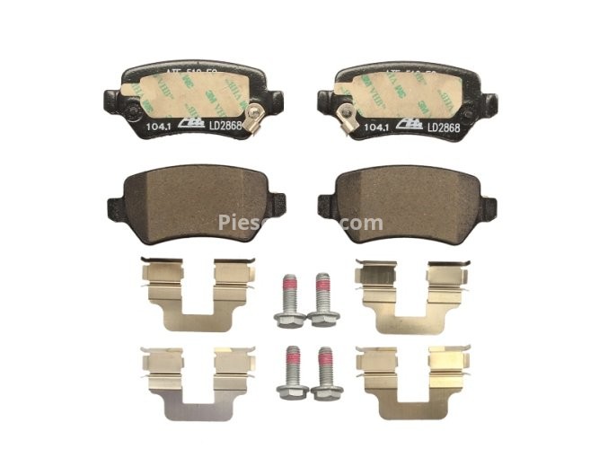 Set plăcuțe frână ATE din ceramică, spate (cu accesorii; cu șuruburi ghidare etrier), pentru: CHEVROLET VIVA; KIA VENGA; LADA KALINA; OPEL ASTRA G 1.2-2.2D 02.98-
