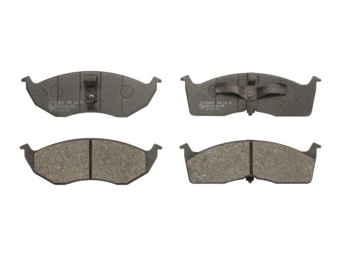 Set plăcuțe frână ATE, față , pentru: CHRYSLER 300M, CARAVAN, CONCORDE, NEON, NEON II, NEW YORKER, VISION, VOYAGER III; DODGE CARAVAN, INTREPID, NEON, NEON II; PLYMOUTH NEON 1.6-3.8 10.92-