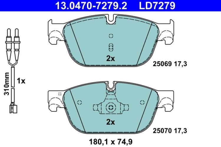 Set plăcuțe frână ATE din ceramică, față , pentru: DS DS 4, DS 5; CITROEN C5 III, C6, DS4, DS5; PEUGEOT 308, 308 I, 407, 508 I, 508/KOMBI, RCZ 1.6-3.0D 03.04-