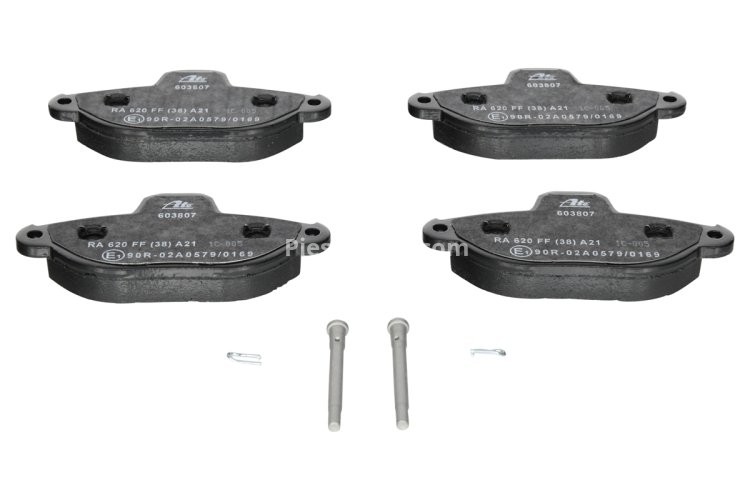 Set plăcuțe frână ATE, față (cu accesorii), pentru: FIAT PANDA, PANDA/HATCHBACK, PUNTO, SEICENTO / 600; FORD KA 0.9-1.4 11.97-