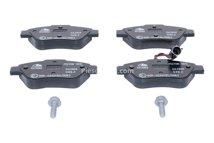 Set plăcuțe frână ATE, față (cu șuruburi ghidare etrier), pentru: FIAT BRAVO II, SIENA, STILO 1.2-1.6 11.00-12.14