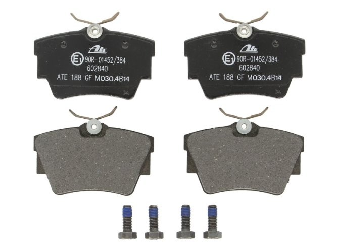Set plăcuțe frână ATE, spate  (cu șuruburi ghidare etrier), pentru: FIAT TALENTO; NISSAN NV300, PRIMASTAR; OPEL ADMIRAL A, VIVARO A, VIVARO B; RENAULT TRAFIC II 1.6D-4.6 04.65-