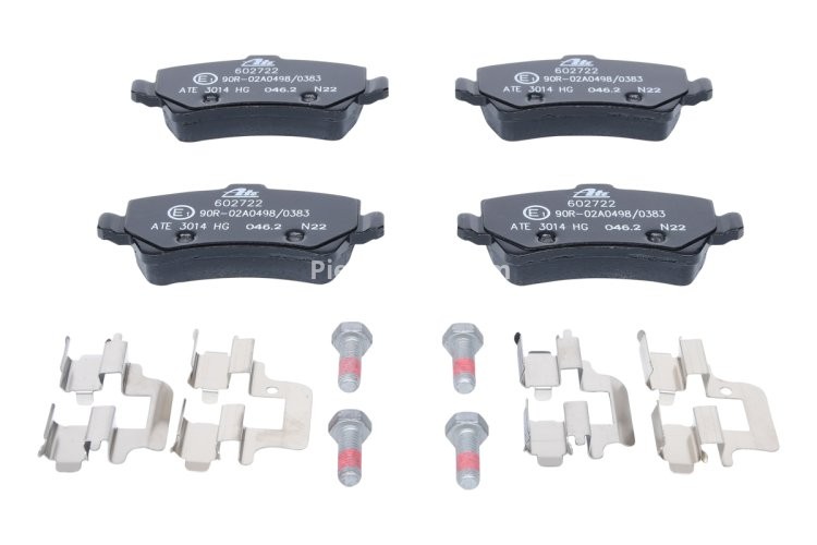 Set plăcuțe frână ATE, spate  (cu accesorii; cu șuruburi ghidare etrier), pentru: VOLVO S60 II, S80 II, V60 I, V70 III, V70 III/KOMBI, XC70 II 1.5-4.4 03.06-12.19