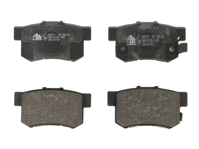 Set plăcuțe frână ATE, spate  , pentru: HONDA ACCORD VII, CIVIC VII, CR-V II, FR-V, LEGEND II, LEGEND III, ODYSSEY, SHUTTLE, STREAM; SUZUKI SWIFT III 1.3D-3.5 01.91-