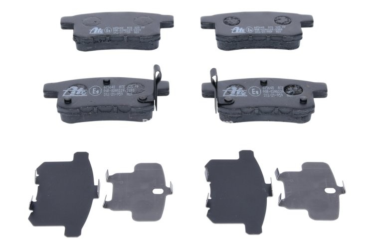 Set plăcuțe frână ATE, spate  (cu un tampon de amortizare), pentru: HONDA ACCORD IX, ACCORD VIII, CIVIC III, CIVIC IV 1.5-3.5 03.86-