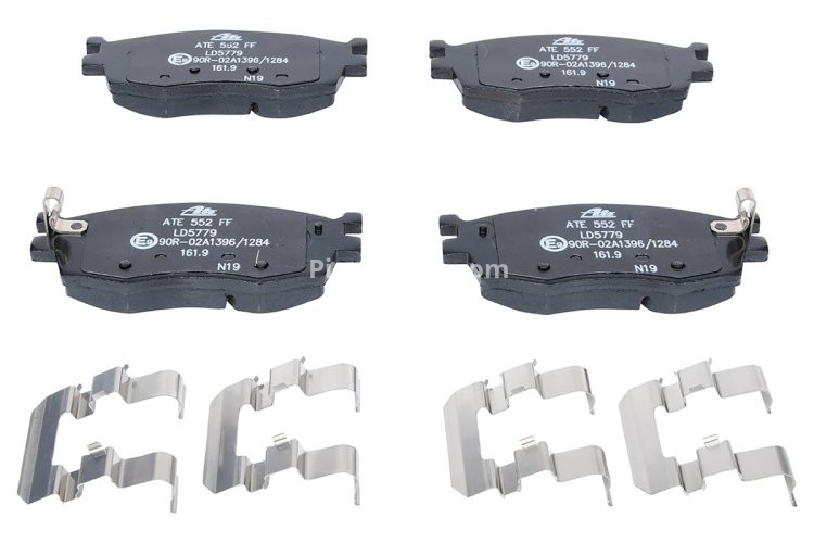 Set plăcuțe frână ATE din ceramică, față , pentru: HYUNDAI ACCENT III, I20 I; KIA RIO II 1.1D-1.6D 03.05-