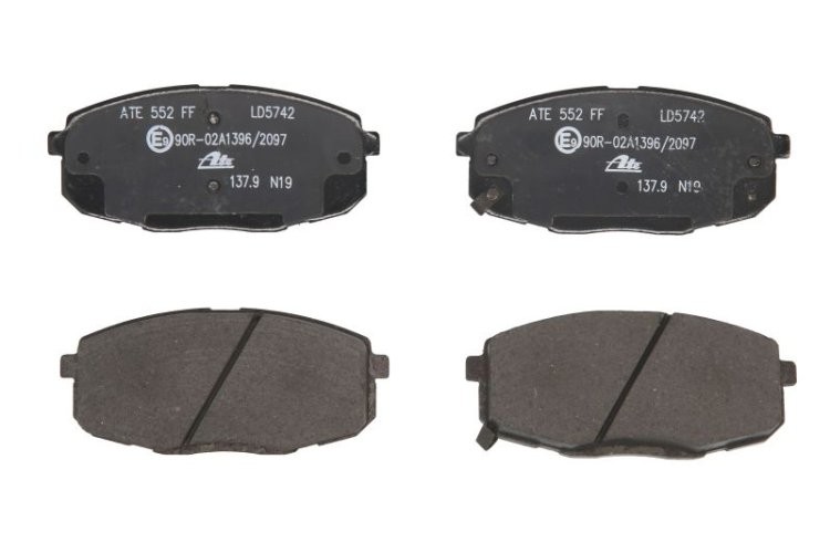 Set plăcuțe frână ATE din ceramică, față , pentru: HYUNDAI I30; KIA CARENS II, CEE'D, CERATO II, CERATO III, CERATO KOUP III, PRO CEE'D 1.4-2.0LPG 07.02-