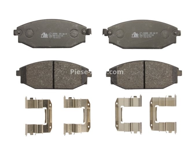Set plăcuțe frână ATE, față (cu accesorii), pentru: HYUNDAI GALLOPER II 2.5D/2.6D/3.0 08.98-12.03