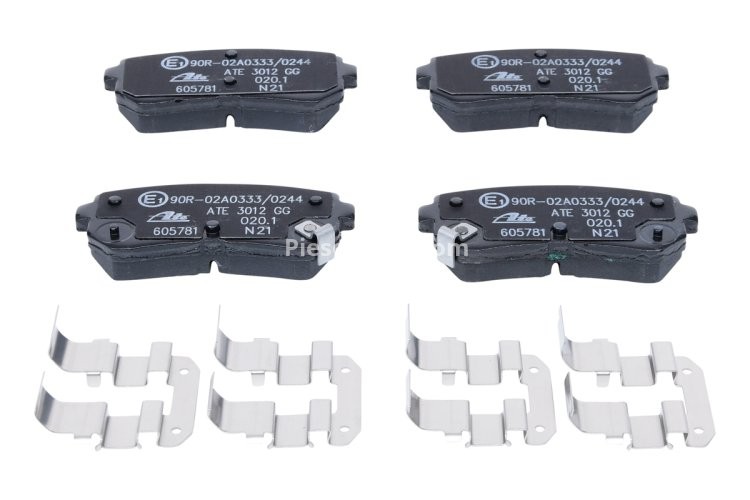 Set plăcuțe frână ATE, spate  (cu accesorii), pentru: HYUNDAI CRETA, IX20, KONA, KONA/SUV, TUCSON; KIA PICANTO II, SOUL II 1.0-2.0 11.10-