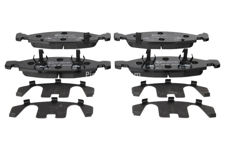 Set plăcuțe frână ATE, față (cu un tampon de amortizare), pentru: JEEP CHEROKEE, GRAND CHEROKEE II 2.5-4.7 01.88-09.05