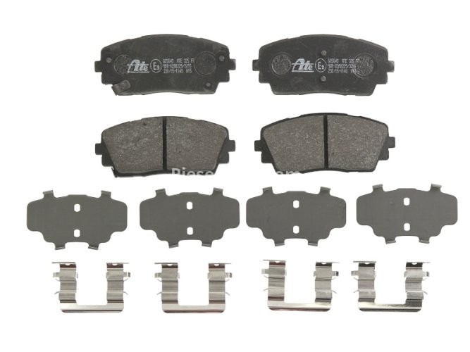 Set plăcuțe frână ATE, față (cu accesorii; cu un tampon de amortizare), pentru: KIA PICANTO II 1.0/1.0LPG/1.2 05.11-03.17