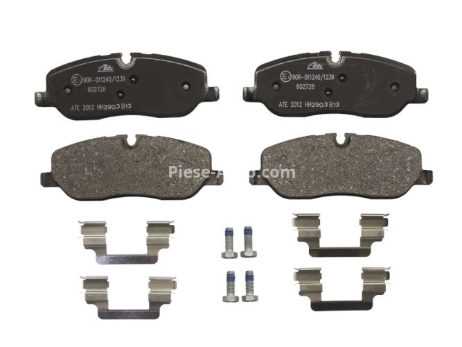 Set plăcuțe frână ATE, față (cu accesorii; cu șuruburi ghidare etrier), pentru: LAND ROVER DISCOVERY III, DISCOVERY IV, RANGE ROVER III 2.7D-4.4 03.02-12.18