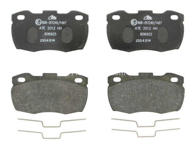 Set plăcuțe frână ATE, față (cu accesorii), pentru: LAND ROVER 110/127, 90 I, DEFENDER 2.2D-3.9 09.83-02.16