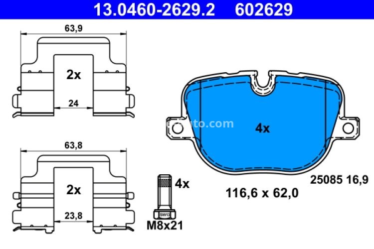 Set plăcuțe frână ATE, spate  , pentru: LAND ROVER RANGE ROVER III, RANGE ROVER SPORT I 3.0D-5.0 05.05-03.13
