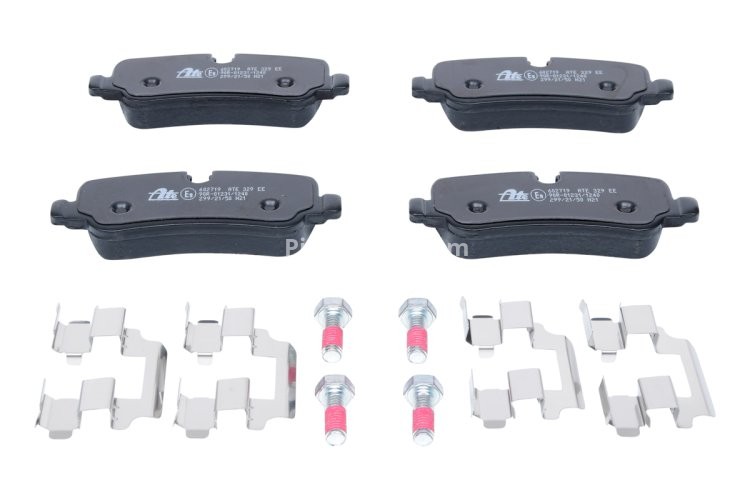 Set plăcuțe frână ATE, spate  (cu accesorii; cu șuruburi ghidare etrier), pentru: LAND ROVER DISCOVERY III, DISCOVERY IV, RANGE ROVER III 2.7D-5.0 03.02-12.18