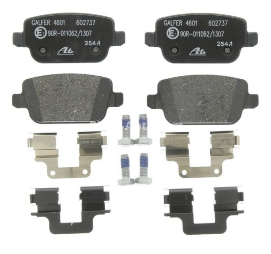 Set plăcuțe frână ATE, spate  (cu accesorii; cu șuruburi ghidare etrier), pentru: VOLVO S80 II, V70 III, V70 III/KOMBI, XC70 II; LAND ROVER FREELANDER 2 1.6-4.4 03.06-12.16