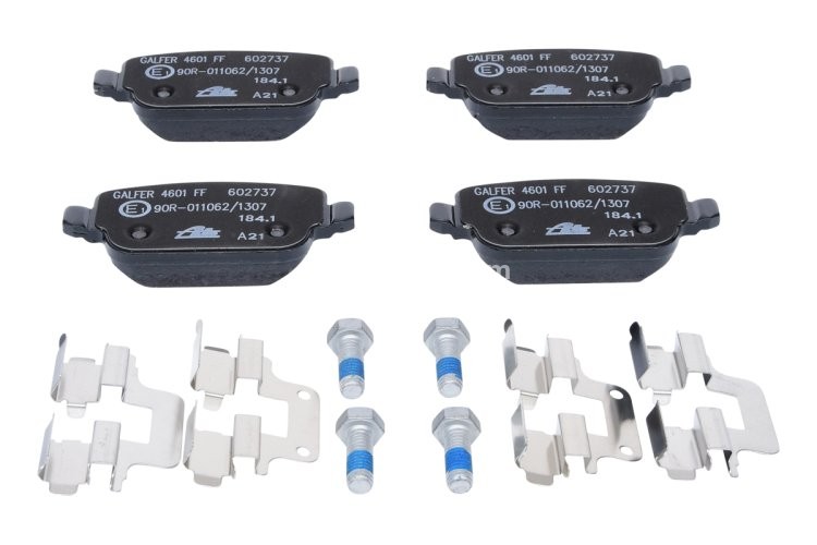 Set plăcuțe frână ATE, spate  (cu accesorii; cu șuruburi ghidare etrier), pentru: VOLVO S80 II, V70 III, V70 III/KOMBI, XC70 II; LAND ROVER FREELANDER 2 1.6-4.4 03.06-12.16
